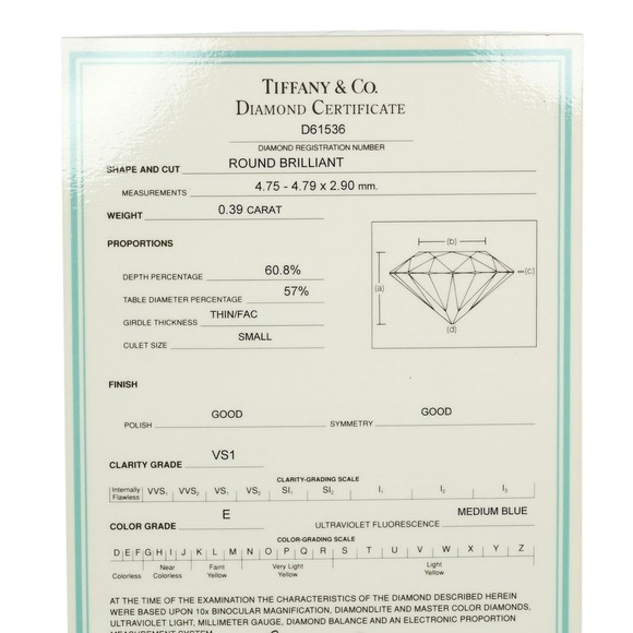 TIFFANY Silver Diamond Engagement Ring - Picture 9 of 10